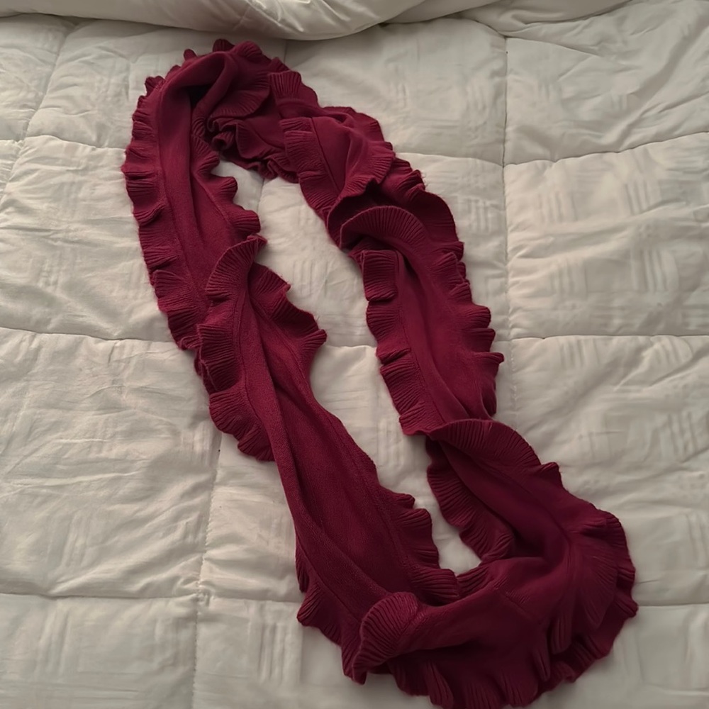 RUFFLED PURPLE/DEEP PINK INFINITY SCARF NEW